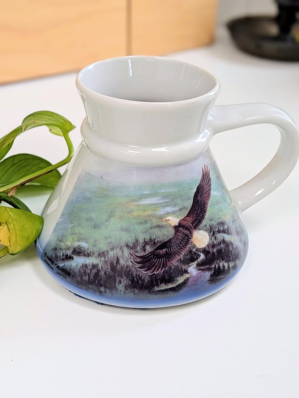 Vintage Otagiri Bald Eagle Ceramic Mug Large 15 oz |
